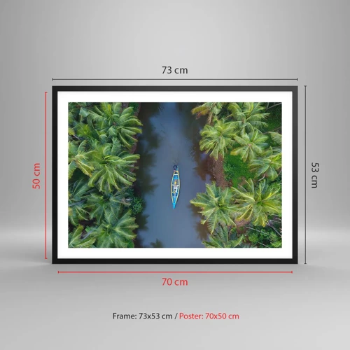 Affiche dans un cadre noir - Poster - Sur un sentier tropical - 70x50 cm