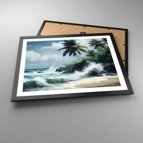 Affiche dans un cadre noir - Poster - Sur une côte tropicale - 50x40 cm