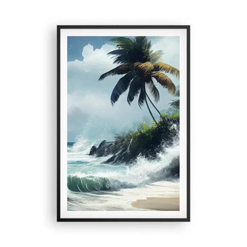 Affiche dans un cadre noir - Poster - Sur une côte tropicale - 61x91 cm