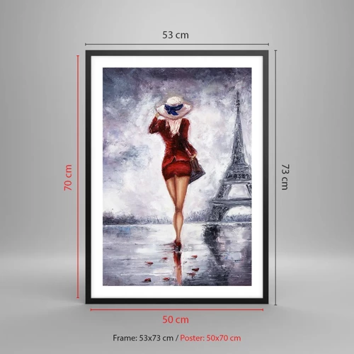 Affiche dans un cadre noir - Poster - Symbole parisien - 50x70 cm