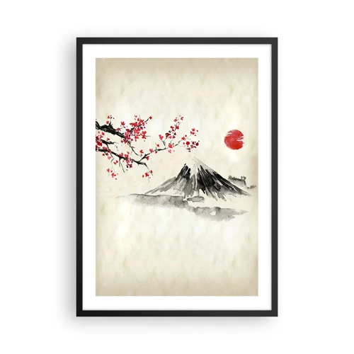 Affiche dans un cadre noir - Poster - Tomber amoureux du Japon - 50x70 cm