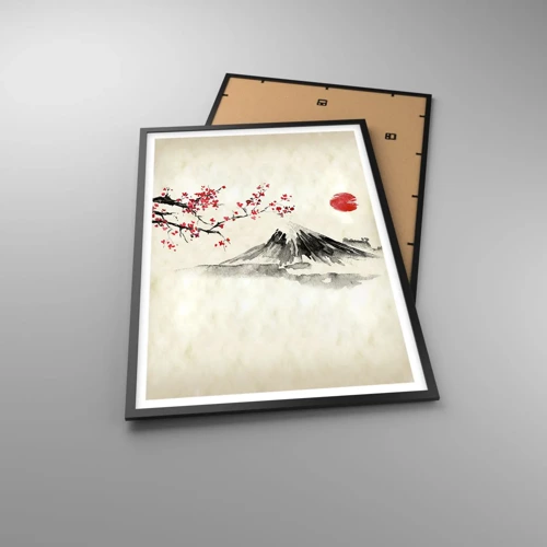 Affiche dans un cadre noir - Poster - Tomber amoureux du Japon - 61x91 cm