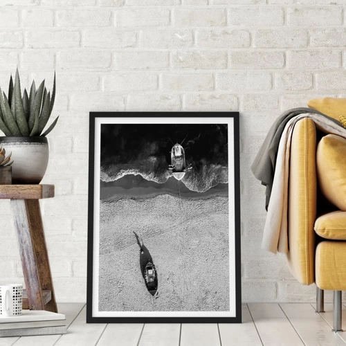 Affiche dans un cadre noir - Poster - Toujours sur le rivage… - 30x40 cm