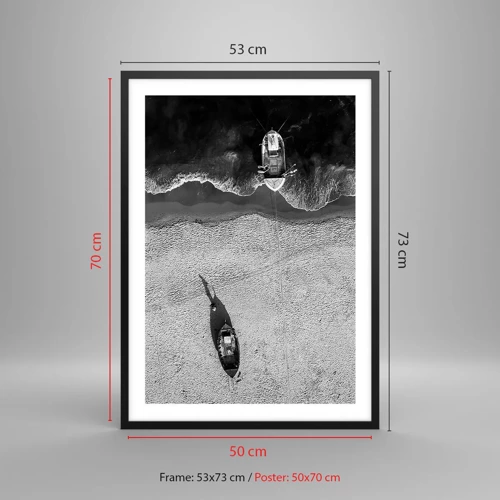 Affiche dans un cadre noir - Poster - Toujours sur le rivage… - 50x70 cm