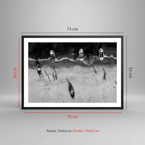 Affiche dans un cadre noir - Poster - Toujours sur le rivage… - 70x50 cm