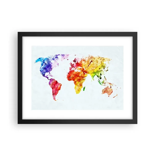 Affiche dans un cadre noir - Poster - Toutes les couleurs du monde - 40x30 cm