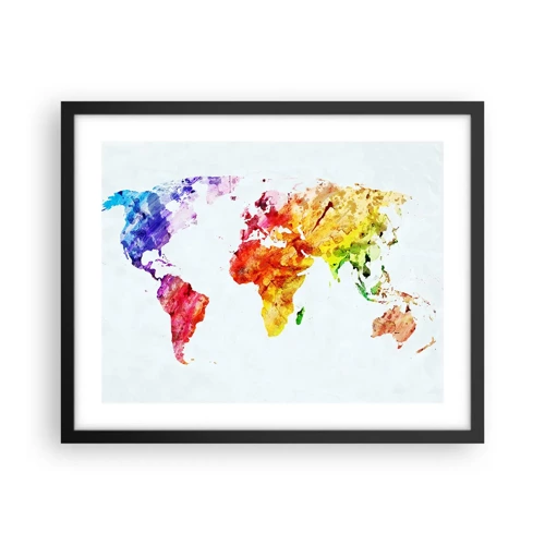 Affiche dans un cadre noir - Poster - Toutes les couleurs du monde - 50x40 cm