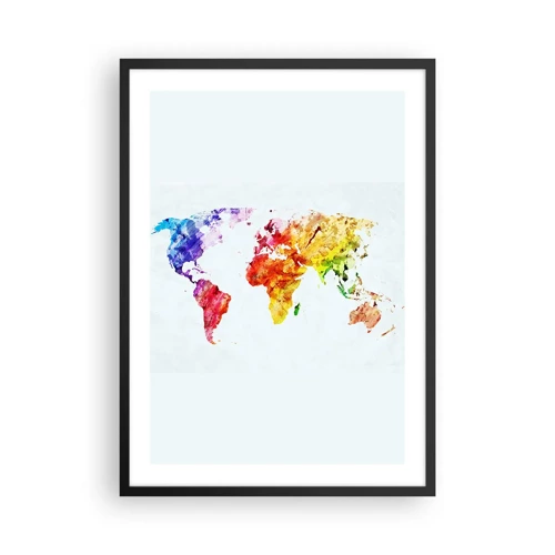 Affiche dans un cadre noir - Poster - Toutes les couleurs du monde - 50x70 cm