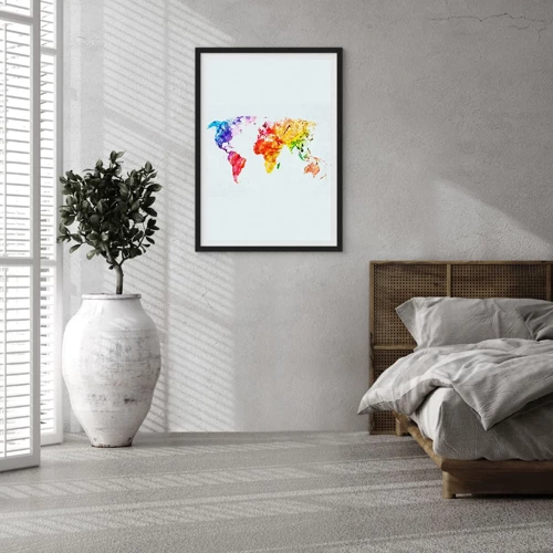 Affiche dans un cadre noir - Poster - Toutes les couleurs du monde - 50x70 cm