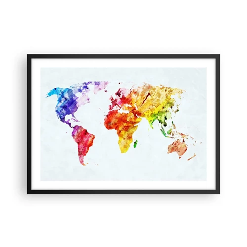 Affiche dans un cadre noir - Poster - Toutes les couleurs du monde - 70x50 cm