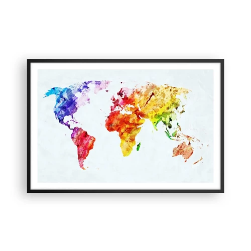 Affiche dans un cadre noir - Poster - Toutes les couleurs du monde - 91x61 cm