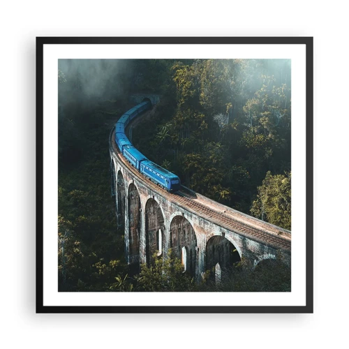 Affiche dans un cadre noir - Poster - Train nature - 60x60 cm