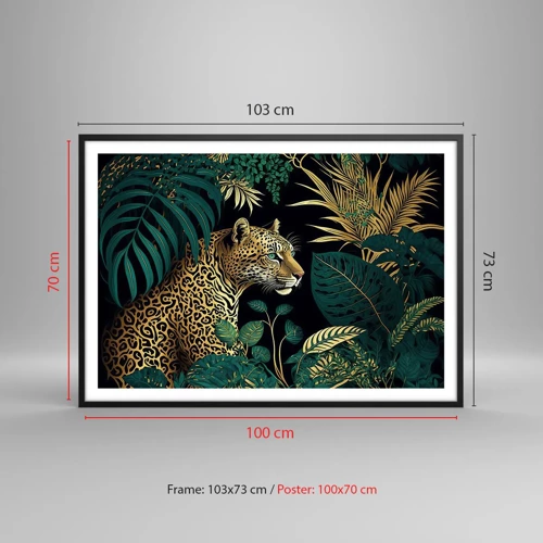 Affiche dans un cadre noir - Poster - Un hôte dans la jungle - 100x70 cm