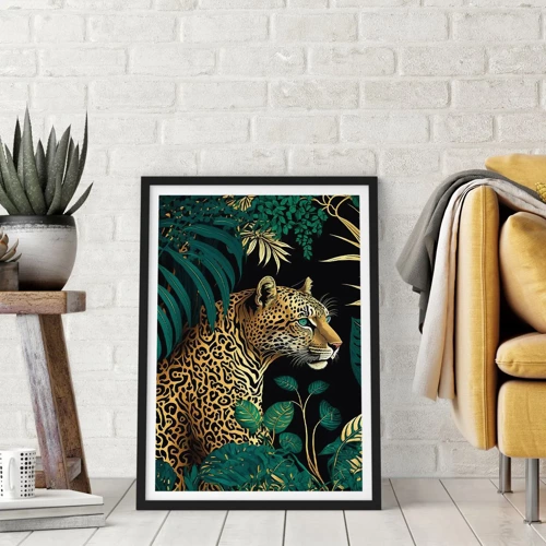 Affiche dans un cadre noir - Poster - Un hôte dans la jungle - 50x70 cm