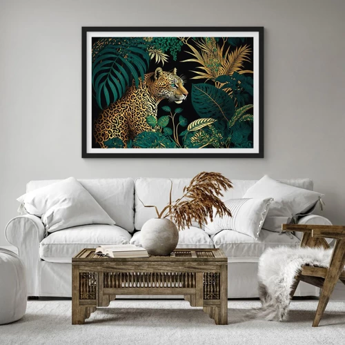 Affiche dans un cadre noir - Poster - Un hôte dans la jungle - 70x50 cm
