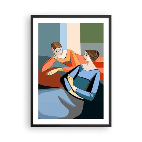 Affiche dans un cadre noir - Poster - Un moment de confiance - 50x70 cm