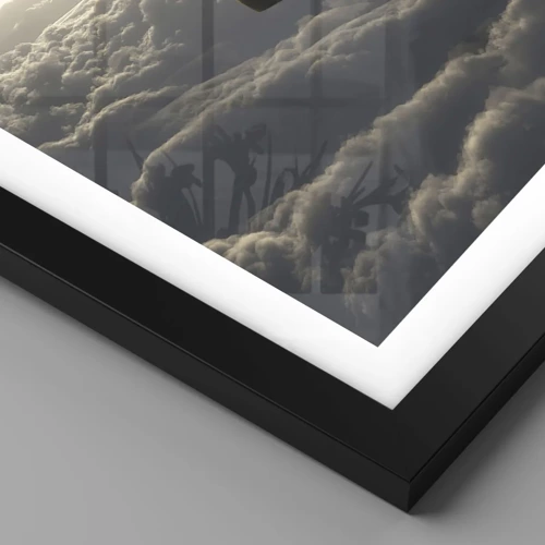 Affiche dans un cadre noir - Poster - Un vagabond au dessus des nuages - 70x100 cm