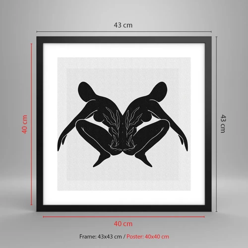 Affiche dans un cadre noir - Poster - Une âme commune - 40x40 cm
