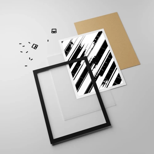Affiche dans un cadre noir - Poster - Une composition intense et dynamique - 61x91 cm