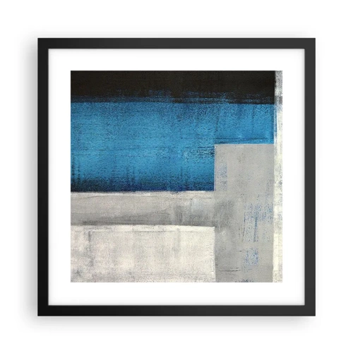 Affiche dans un cadre noir - Poster - Une composition poétique de gris et de bleu - 40x40 cm