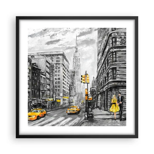 Affiche dans un cadre noir - Poster - Une histoire new-yorkaise - 50x50 cm