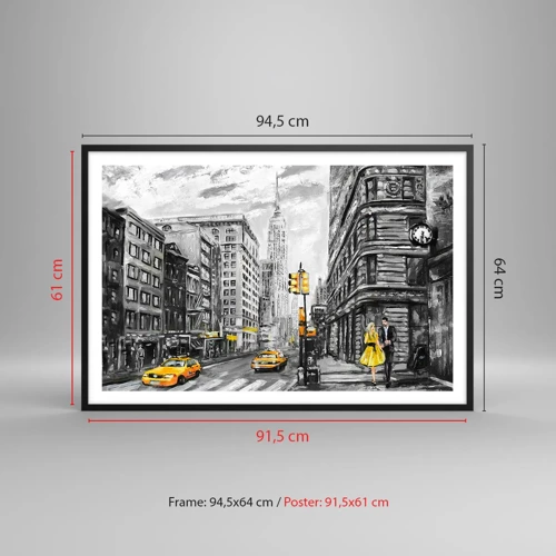Affiche dans un cadre noir - Poster - Une histoire new-yorkaise - 91x61 cm