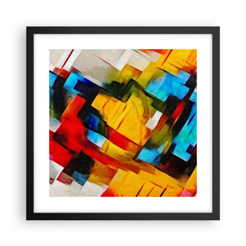 Affiche dans un cadre noir - Poster - Une superposition multicolore - 40x40 cm