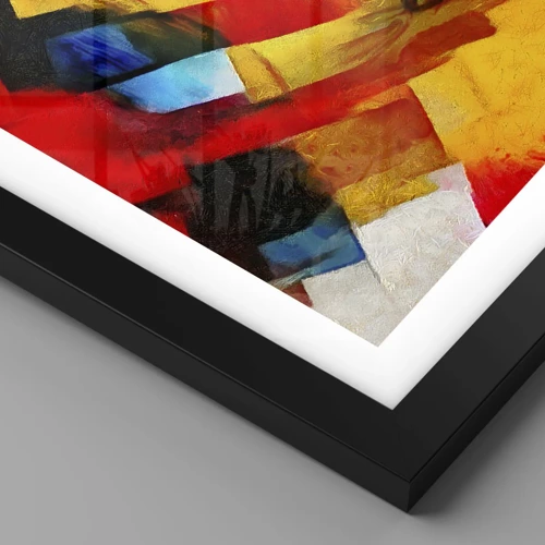 Affiche dans un cadre noir - Poster - Une superposition multicolore - 40x40 cm