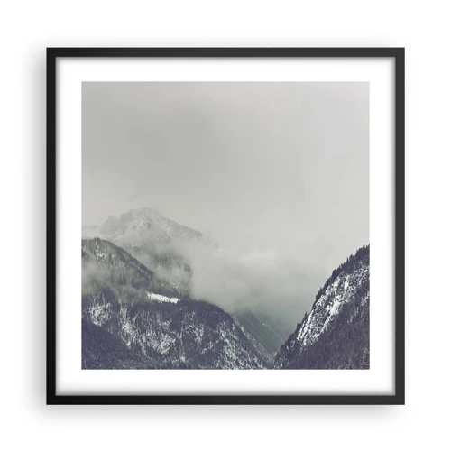 Affiche dans un cadre noir - Poster - Vallée brumeuse - 50x50 cm