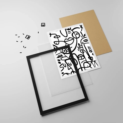 Affiche dans un cadre noir - Poster - Visages et mirages - 50x70 cm