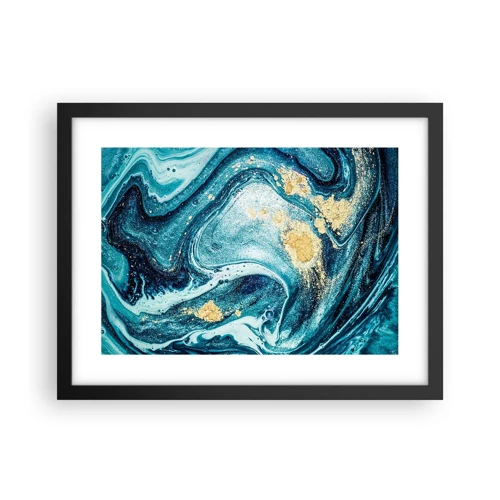 Affiche dans un cadre noir - Poster - Vortex bleu - 40x30 cm