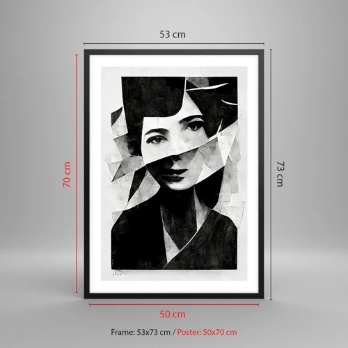 Affiche dans un cadre noir - Poster - Vraiment ce que tu es… - 50x70 cm