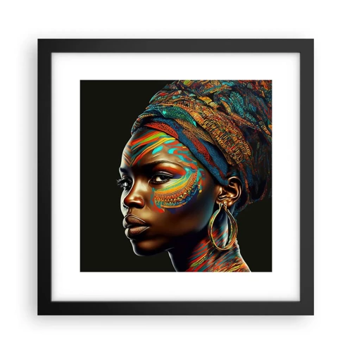 Affiche dans un cadre noir - Poster - reine africaine - 30x30 cm