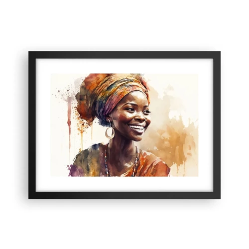 Affiche dans un cadre noir - Poster - reine africaine - 40x30 cm