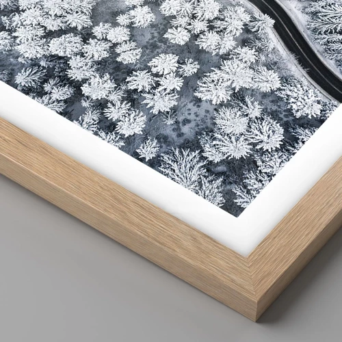 Affiche dans un chêne clair - Poster - À travers une forêt d'hiver - 30x40 cm