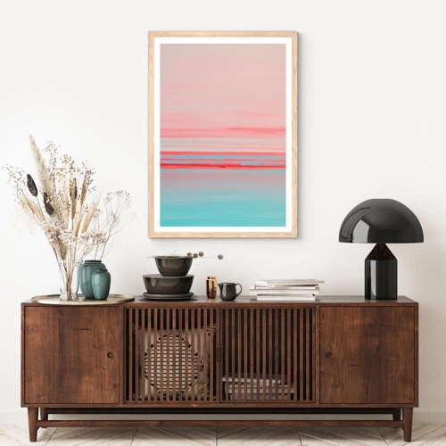 Affiche dans un chêne clair - Poster - Abstraction à l'aube - 50x70 cm