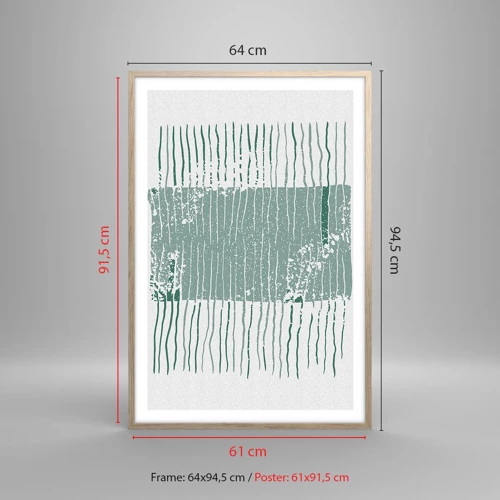 Affiche dans un chêne clair - Poster - Abstraction de la mer - 61x91 cm