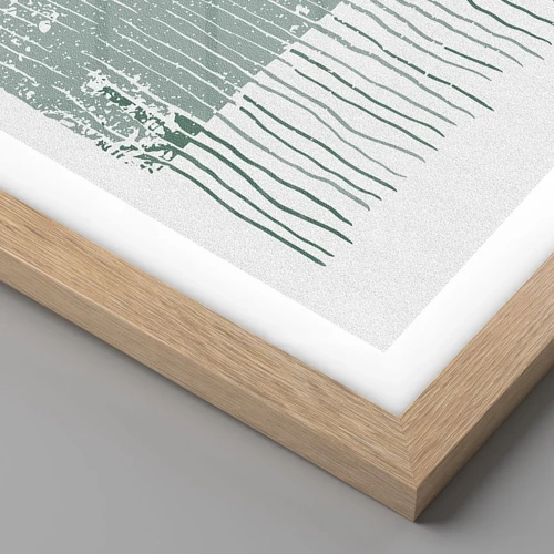 Affiche dans un chêne clair - Poster - Abstraction de la mer - 61x91 cm