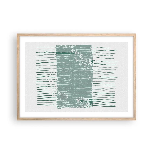 Affiche dans un chêne clair - Poster - Abstraction de la mer - 70x50 cm