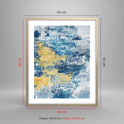 Affiche dans un chêne clair - Poster - Abstraction du temps - 40x50 cm