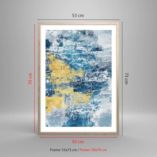 Affiche dans un chêne clair - Poster - Abstraction du temps - 50x70 cm