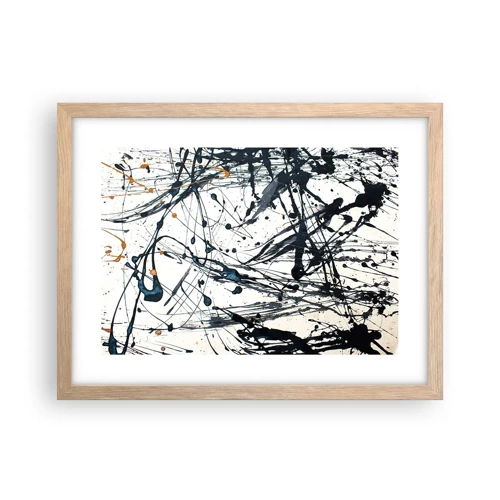 Affiche dans un chêne clair - Poster - Abstraction expressionniste - 40x30 cm