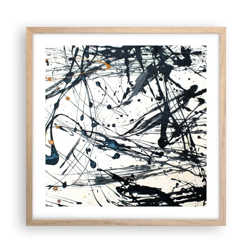 Affiche dans un chêne clair - Poster - Abstraction expressionniste - 50x50 cm