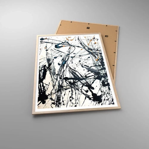 Affiche dans un chêne clair - Poster - Abstraction expressionniste - 70x100 cm