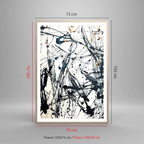 Affiche dans un chêne clair - Poster - Abstraction expressionniste - 70x100 cm