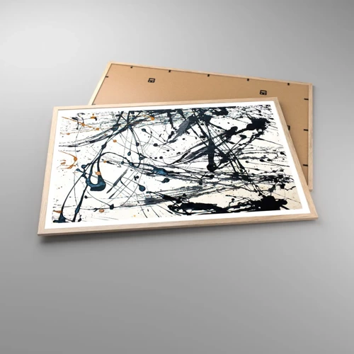 Affiche dans un chêne clair - Poster - Abstraction expressionniste - 91x61 cm