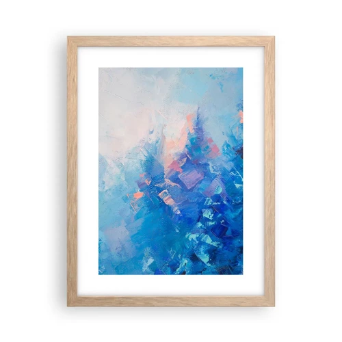 Affiche dans un chêne clair - Poster - Abstraction hivernale - 30x40 cm