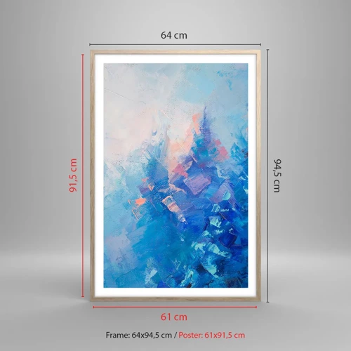 Affiche dans un chêne clair - Poster - Abstraction hivernale - 61x91 cm