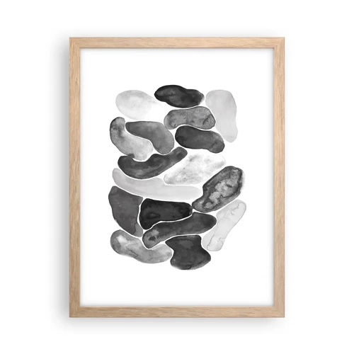 Affiche dans un chêne clair - Poster - Abstraction rocheuse - 30x40 cm