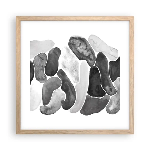 Affiche dans un chêne clair - Poster - Abstraction rocheuse - 40x40 cm